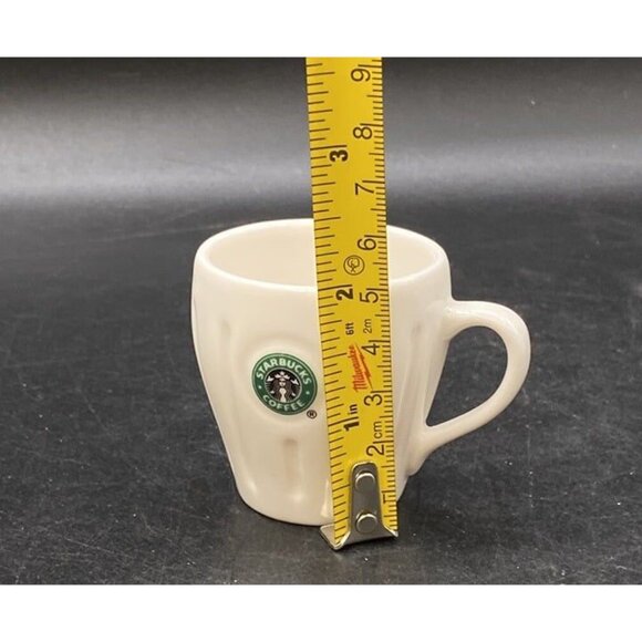 Mini Starbucks 2003 Barista Mermaid Pleated Logo Ceramic 2” Demitasse Coffee Mug - Picture 5 of 5